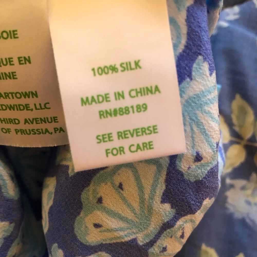 Lilly Pulitzer Silk Blue and Pink Tunic Top - Picture 7 of 8